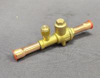 Вентиль шаровый QFT-12V, 1/2", пайка, серв штуцер Hongsen