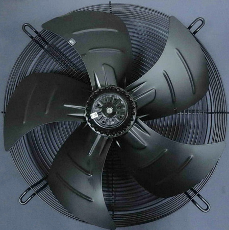 Вентилятор 4E-450 (220В) в сборе с крыльчаткой и решеткой