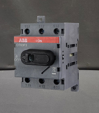 Рубильник на 63А 3-пол. OT63F3 для установки на DIN-рейку или монтажную плату (1SCA135432R1001)