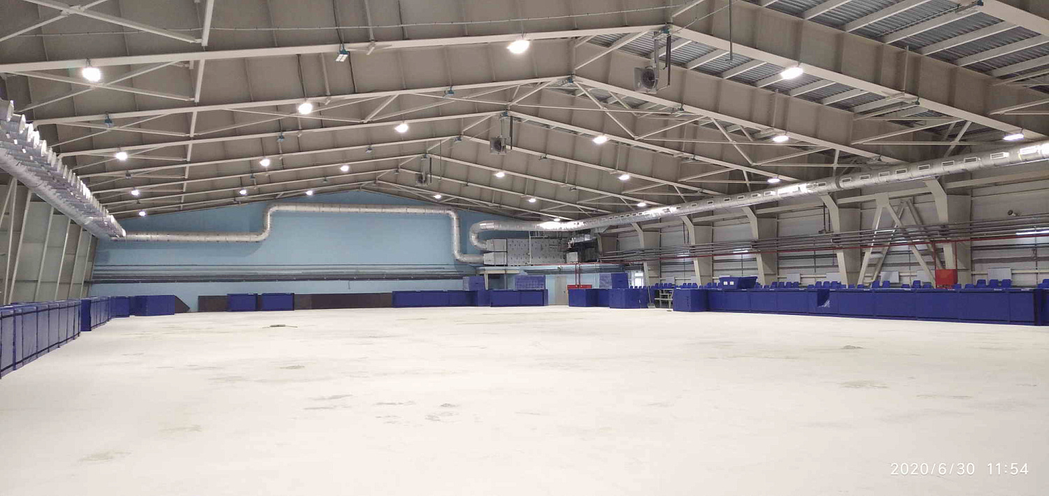 Проектирование, поставка и монтаж холодильного и вентиляционного оборудования для ледовой арены ФОК Регионального центра по шорт-треку ЛД «Уральская молния»