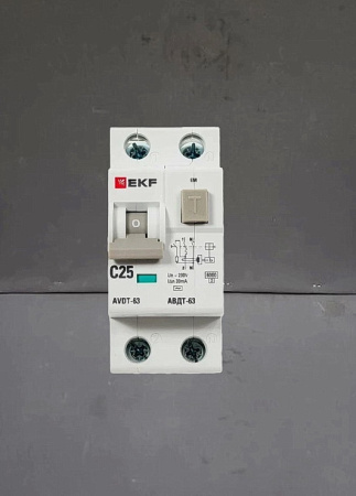 Выключатель автомат. 2-пол. 25А дифф. тока +N 30мА тип AC хар-ка C PROxima