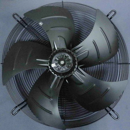 Вентилятор 4E-500 (220В) в сборе с крыльчаткой и решеткой